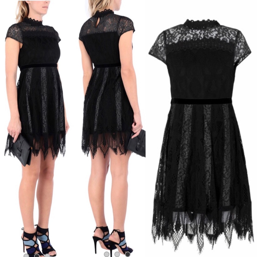 Foxiedox Maisie Lace High Neck dress